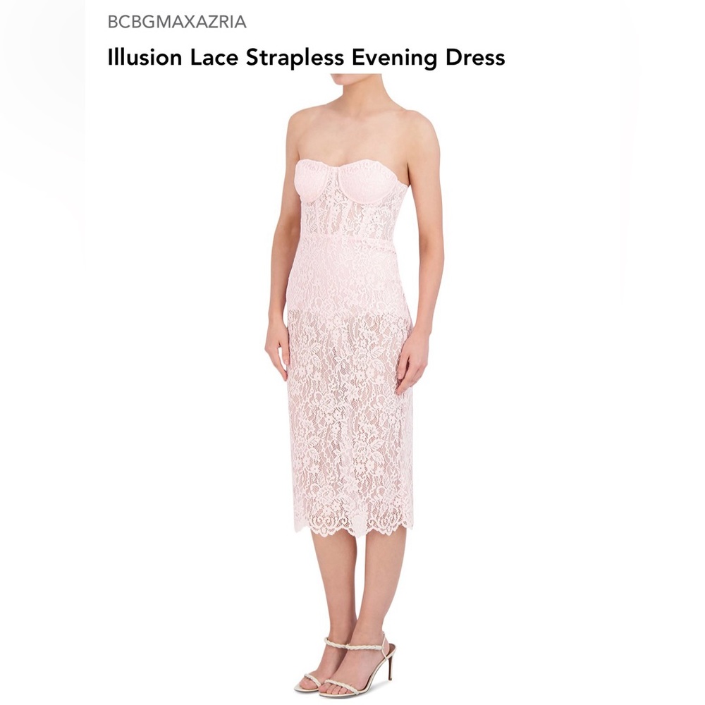 NWT BCBGMaxAzria Pink Strapless Sheath Dress for Weddings